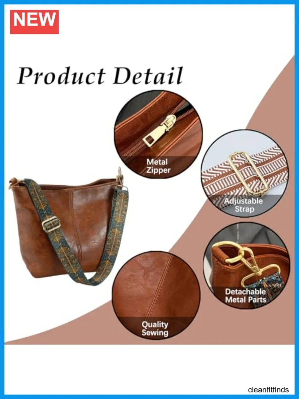 Vegan Leather Hobo Crossbody Bag with Zipper Shoulder Purse for Women